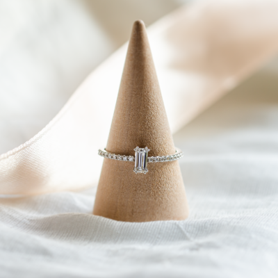 Elegant engagement ring with moissanites TANA