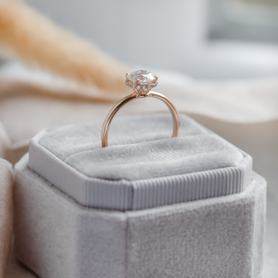 Luxury engagement ring with moissanites TANIA
