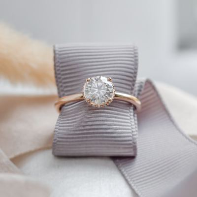 Luxury engagement ring with moissanites TANIA