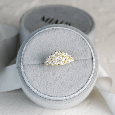 Luxury moissanite cluster ring VALENTINA