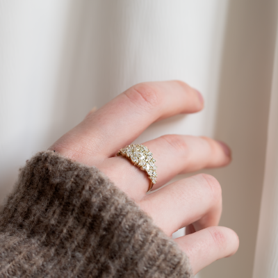 Lab grown diamond cluster ring CHANNELIE