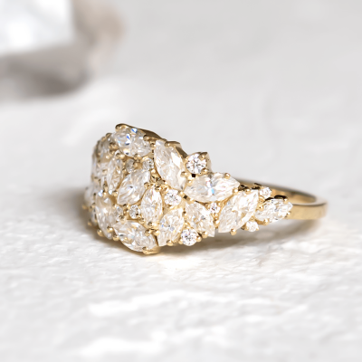 Luxury moissanite cluster ring VALENTINA