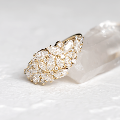 Luxury moissanite cluster ring VALENTINA