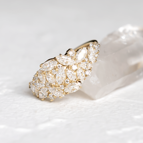 Lab grown diamond cluster ring CHANNELIE