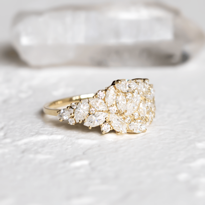 Luxury moissanite cluster ring VALENTINA