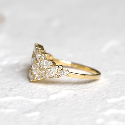 Luxury moissanite cluster ring VALENTINA