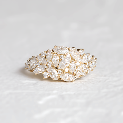 Luxury moissanite cluster ring VALENTINA