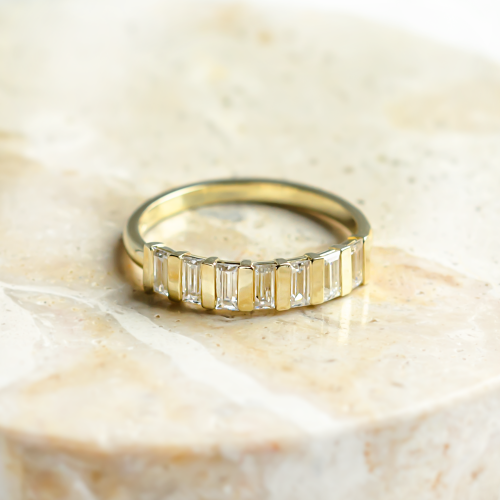 Originální prsten s baguette moissanity VANELLE