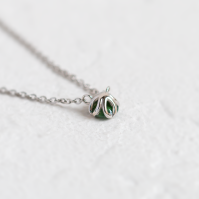 Mechový achát ve zlatém náhrdelníku ELF