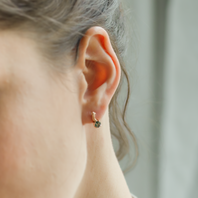 Unusual moss agate and twig earrings by ELLION