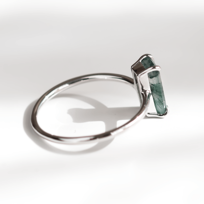 Gold ring with moss agate MOS