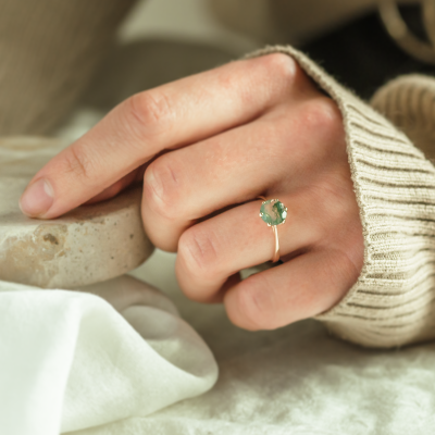 Prsten s mechovým achátem OLLY