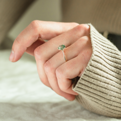Prsten s mechovým achátem OLLY