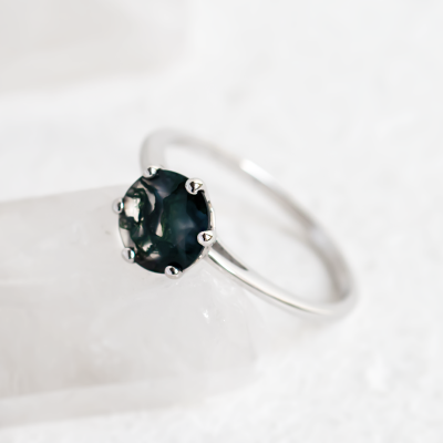 Prsten s mechovým achátem OLLY