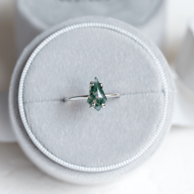 Fantasy prsten s kite mechovým achátem SAMU