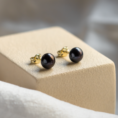 Black pearl studs VASKI