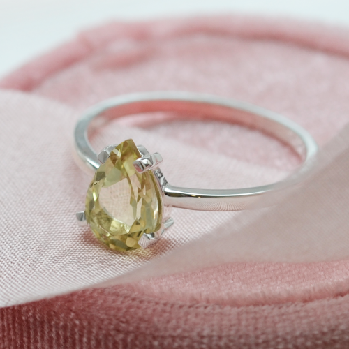 Gold ring with lemon quartz BERTA