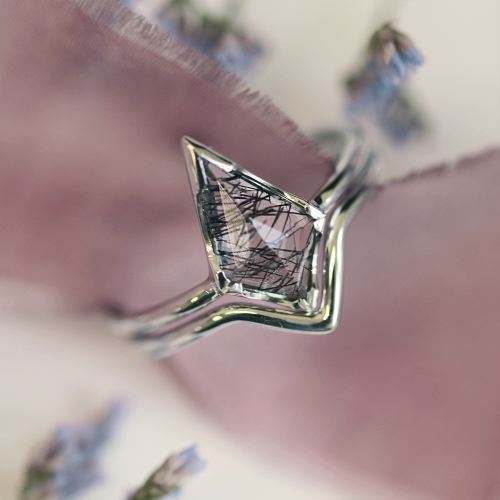 Set dvou prstýnků ze zlata s quartzem BUNO