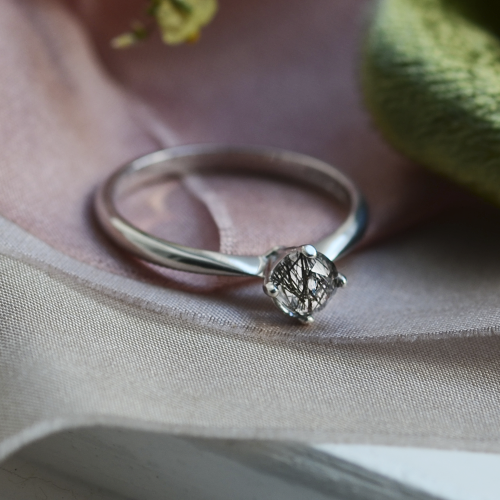 Zlatý minimalistický prsten s rutil quartzem BURGO