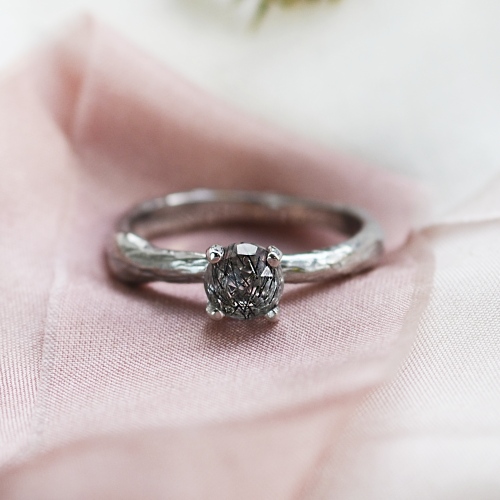 Rutile quartz engagement ring DREMAL