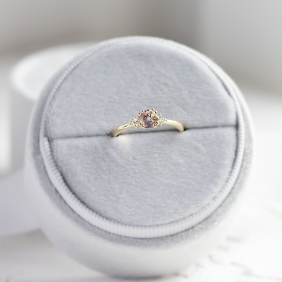 Engagement ring with lepidocrocite and diamonds FRAISE