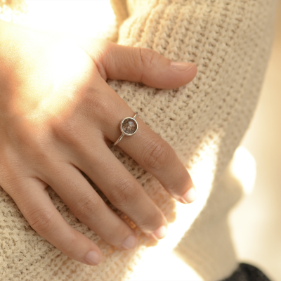 Zlatý minimalistický prsten s rutil quartzem GRANADA