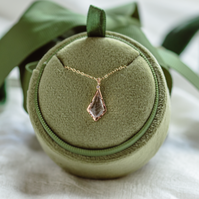 Rutilated quartz pendant with diamond MATTIAS