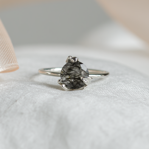 Organic ring with rutilated quartz ODIN