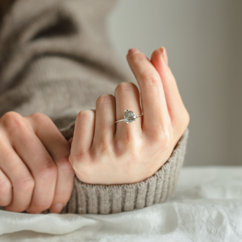 Organic ring with rutilated quartz ODIN