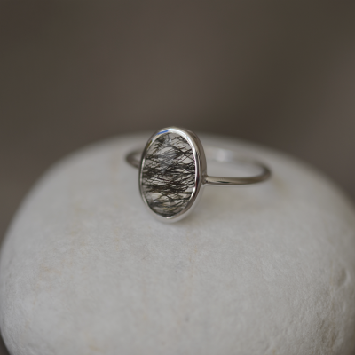 Zlatý minimalistický prsten s rutil quartzem VALENCIA