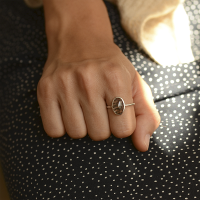 Zlatý minimalistický prsten s rutil quartzem VALENCIA