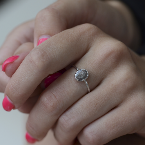 Zlatý prsten s diamantem  salt and pepper BONNIE