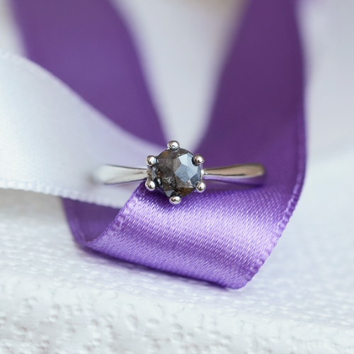 Salt and pepper diamond ring 0.5ct DORE