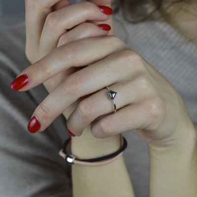  JOANA gold ring with salt and pepper diamond 0.53 ct
