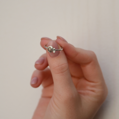 Zlatý prsten s diamantem salt and pepper MELISSA