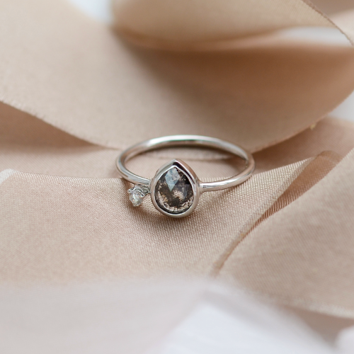 Zlatý prsten s diamantem salt and pepper 0.6ct MICHELLE