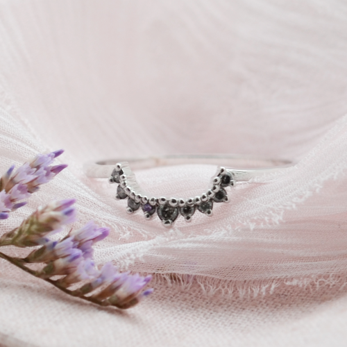 Vykrojený zlatý prsten se salt and pepper diamanty ROXYS