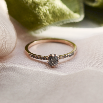 Zlatý prsten s diamanty salt and pepper 0.37ct SANI