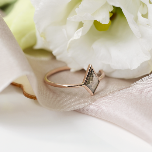 Zlatý prsten s diamantem salt and pepper STEW