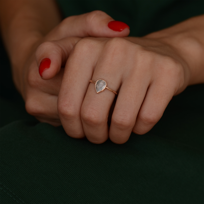 Zlatý originální prsten s diamantem salt and pepper XENIA