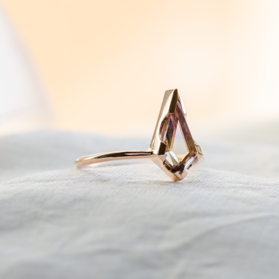 Gold ring with ametrine in kite shape ADELE