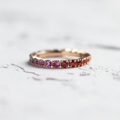 Rainbow sapphire ring MOSAIC