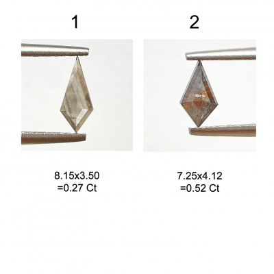 Minimalist kite salt and pepper diamond ring DAKOTA
