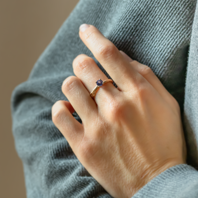 Tanzanite gold tree branch ring DREMIS