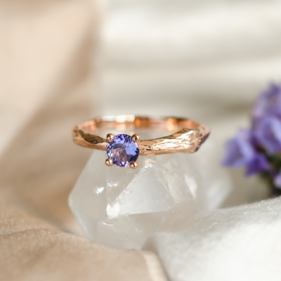 Tanzanite gold tree branch ring DREMIS