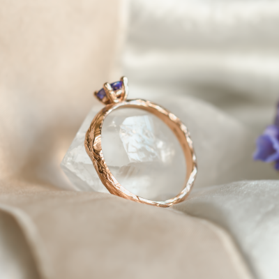 Tanzanite gold tree branch ring DREMIS