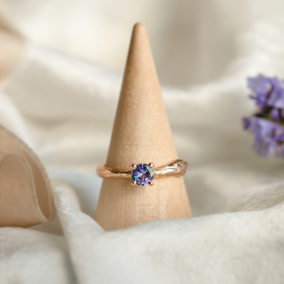 Tanzanite gold tree branch ring DREMIS