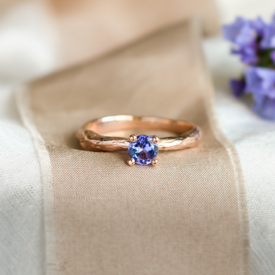 Tanzanite gold tree branch ring DREMIS