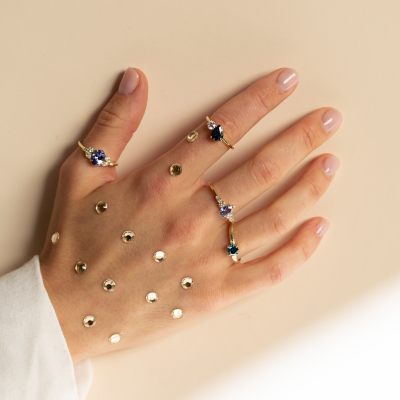 Nature inspired lab grown diamond engagement ring BLU