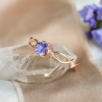 Tanzanite gold ring QUEENA